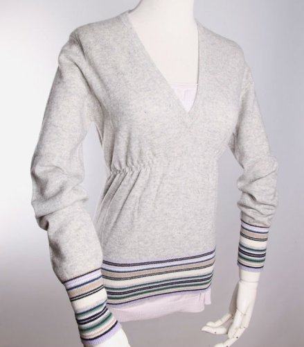 Ladies pure cashmere sweaters V neck pullovers SWT-L5201