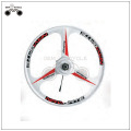 White 3 spoke bicycle alloy one wheel