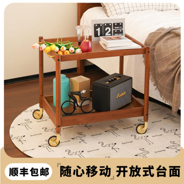 Bamboo Side Table With Double-layer Storage