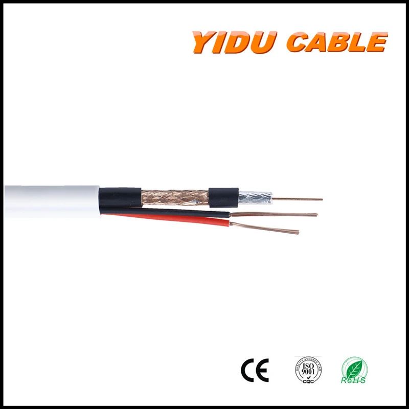 Connector Cable Rg Shotgun 2 Core RG6 Rg59 CCTV Video Audio Siamese Security Coaxial Cable Rg59+2c with DC Power 0.75mm2/0.5mm2 Coax Combo Multimedia