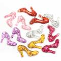 Glitter Beautiful High-heeled Shoes Resin Cabochon 100pcs/bag Flat back Beads For Handmade Craft Beads Charms