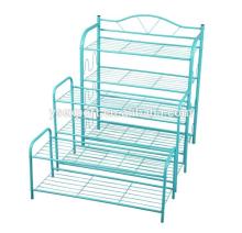 powder coating blue shoes rack set three size shelf metal shelf in hallway