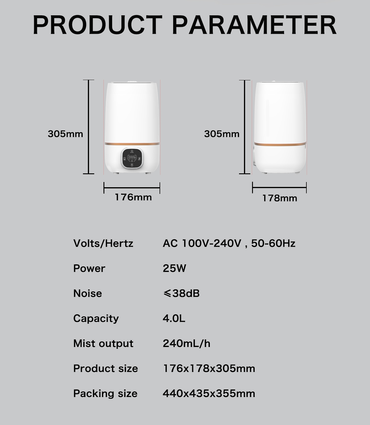 HTJ-2118D humidifier specification HTJ-2118D humidifier specification