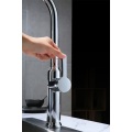 Swan Neck Shape Chrome Pull Out Kitchen Faucet