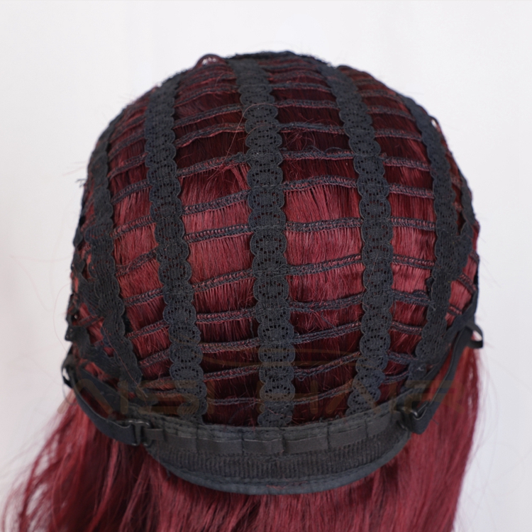 Fiber Wigs For Black Wavy Heat Resistant Synthetic Long Women Body Red Ombre Side Part Synthetic Wigs