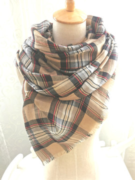 Wholesale fashionable ladies blended yarn shawl scarf