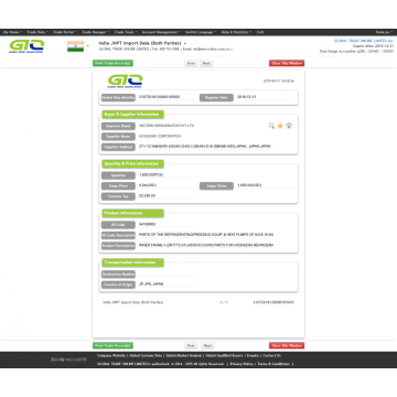 Refrigerator Import Customs Data