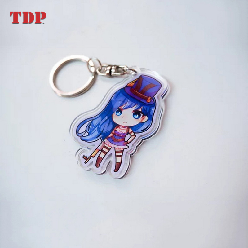 Personalized Blank Disc Monogrammed Anime Charm Printed Clear Acrylic Keychain Custom