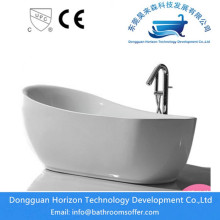 Freestanding bath with overflow