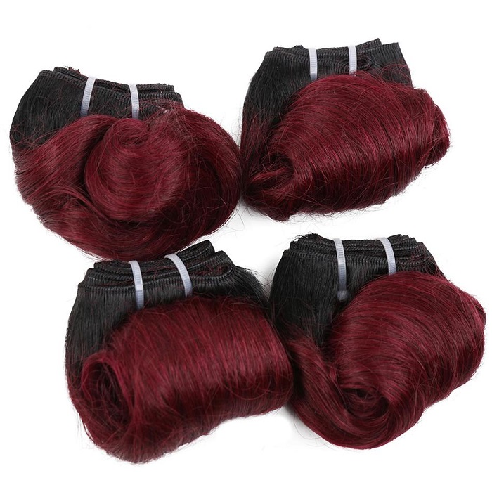 Wholesale Raw Unprocessed Afro body Virgin Remy Human Hair  Brazilian Human Hair T1b/99j 4pcs