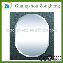 Polygon Shape Silver Decorated Bathroom Mirror