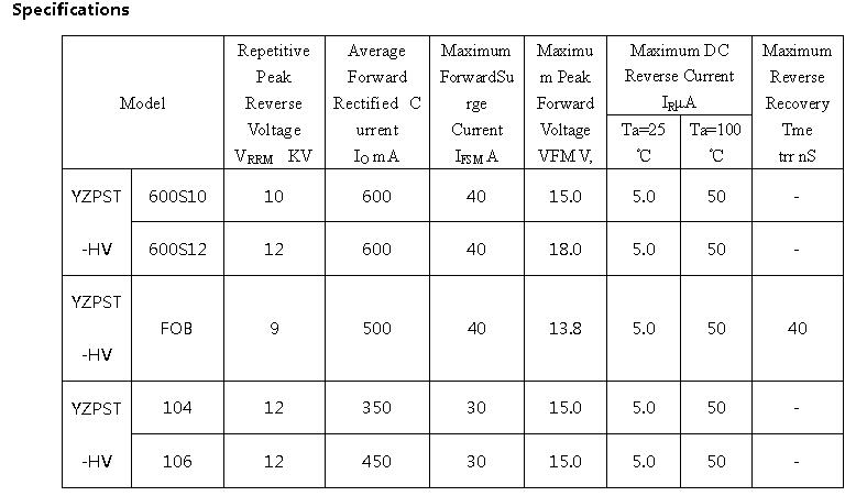 YZPST-HV-600S10 diode