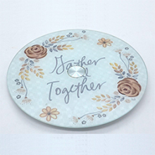 tempered glass rotating plate with customized designs