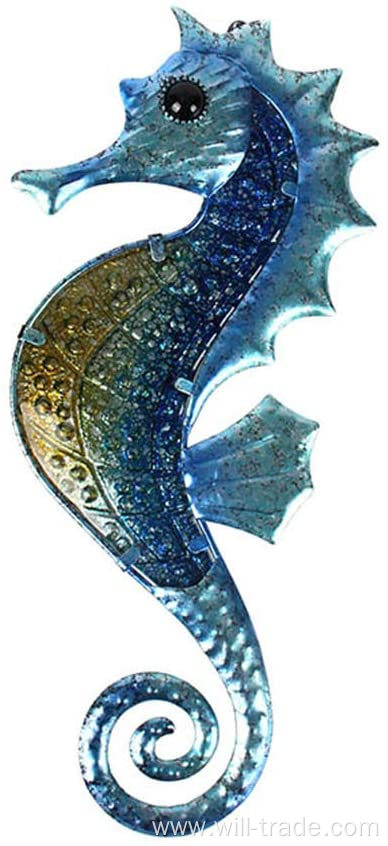 Metal and Glass Seahorse Wall Decor