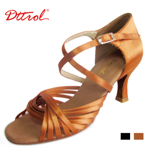 D006090 Dttrol ballroom competition suphini latin dance shoes with straps for women salsa