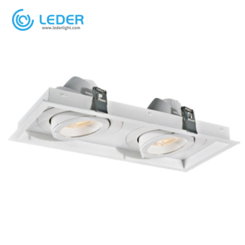 LEDER Бял правоъгълен 30W*2 LED прожектор