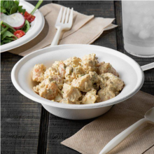 Disposable Pulp Molded Bagasse Paper Bowl Food Container