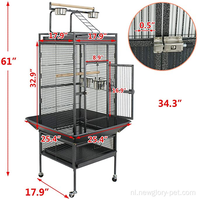 61-inch 2in1 grote vogelkooi met rollende stand