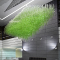 Restaurant lobby green glass chandelier pendant light