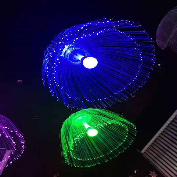 Iluminación de medusas de fibra óptica de bricolaje para decoración