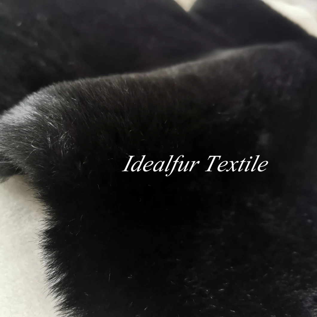 Black Heavy Weight Rabbit Fake Fur Fabric