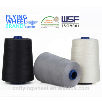 100% raw spun polyester sewing thread