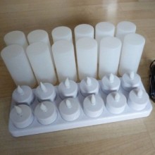 Wax-less rechargeable flameless LED tealight candle