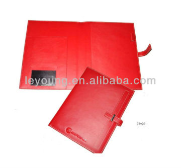 Red PU Leather A4 notebook cover design