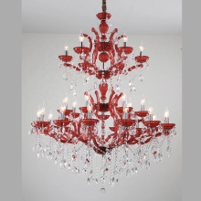 Modern Red Crystal Chandelier for Wedding and Romantic Bedroom Lighting