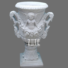 New Products Garden White Marble Angel Flower Vase