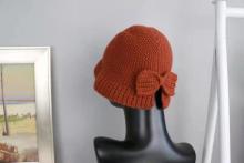 Wholesale Knitted 100% Pure Cashmere Twist Flower Hats