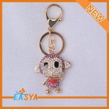 wholesale cheap customized Small Monkey rhinestone keychain
