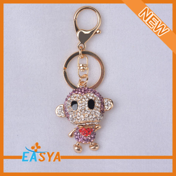 wholesale cheap customized Small Monkey rhinestone keychain