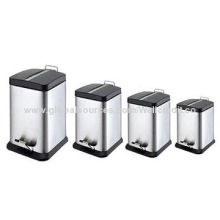 Stainless Steel Square-shaped Step Bin