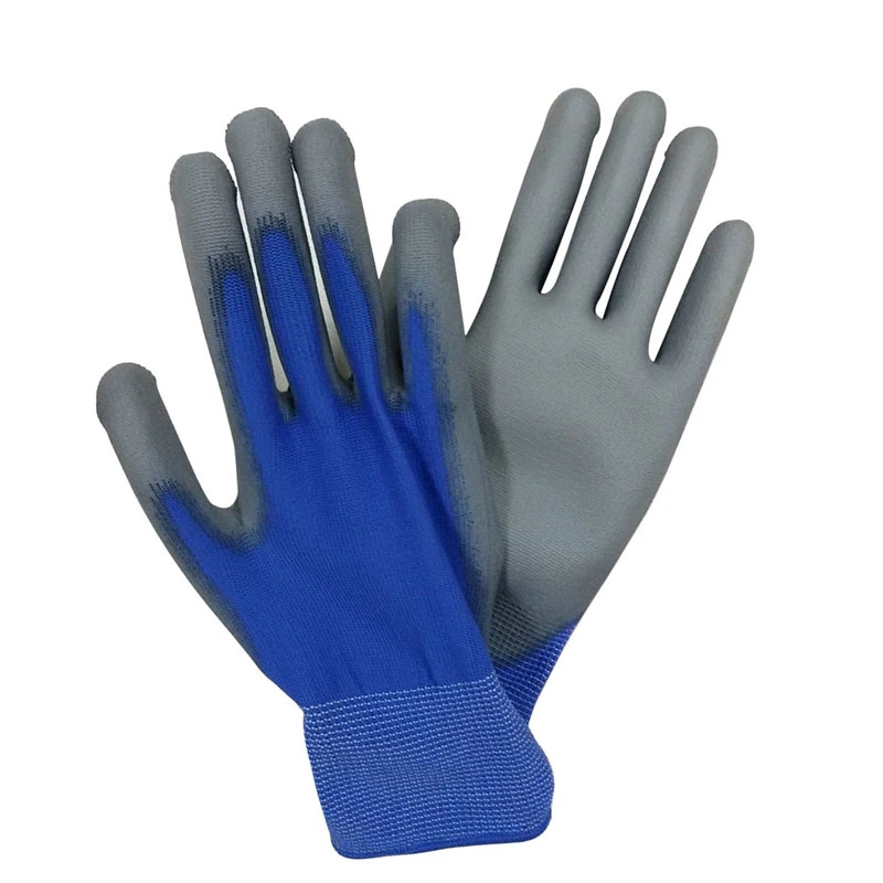 13 Gauge Polyester Seamless Knitted Liner PU Coated Glove