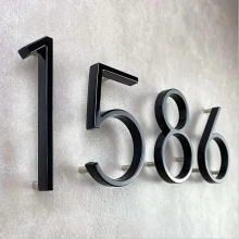 125mm Black Floating House Number Letters: Large Modern Outdoor Address Plaque with Numbers #0-9
