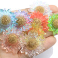 Big Clear Daisy Flower Resin Flower Flatback Cabochon Perle Brosche Patch Diy Crafts Schmuck machen