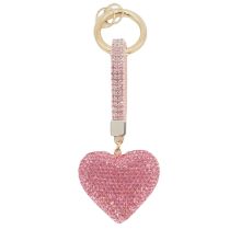 Hot Selling High-Quality Heart-Shaped Keychains with Rhinestone and Metal Crystal Design