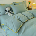 Factory stone washed cotton bedsheets linen bedding set
