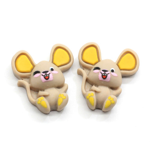 Super Leuke Twee Maten Miniatuur Plat Hars Muis Charms Kawaii Ambachten Hot Selling Slijm Maken Accessoires