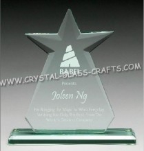 Engraved Jade Glass Cube Trophy Cheap