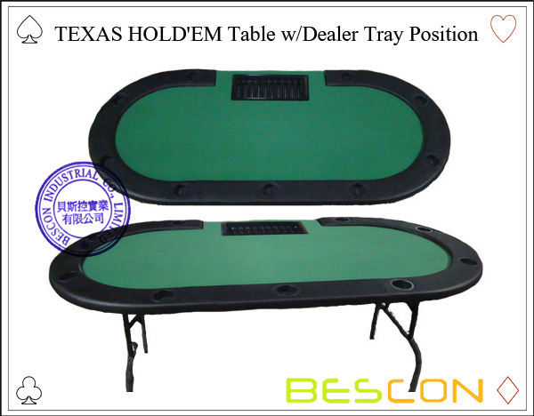 TEXAS HOLD'EM Poker Table Full Size Table 10 Player Position with Dealer Tray TEXAS HOLD'EM Poker Table Full Size Table 10 Player Position with Dealer Tray