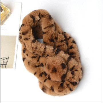 Women's Genuine Rex Rabbit Fur Scarf Neck Warmer Wraps Fashion Plush Rex Rabbit Hair Scarf Shawl Thickened Fur Collar Scarf Warm