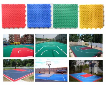 Resilient surface pp interlock floor tile, interlocking sport tile