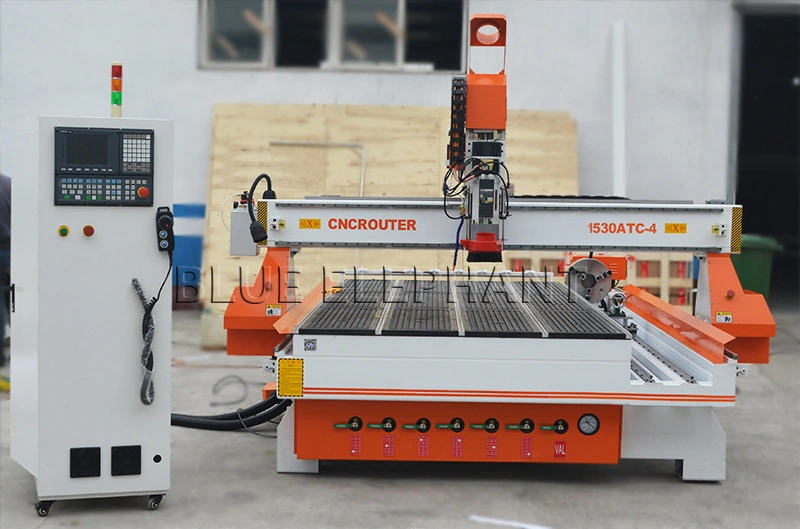 Jinan 1530 Atc 4 Axis CNC Router, CNC Wood Router Engraving Machine for Mold, Door, Cabinet, Cylinder