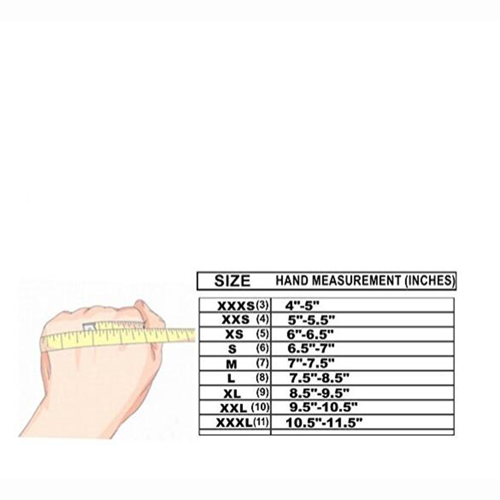 Horse Riding Glove Size Charts