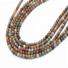 Natural round smooth colorful 4-12mm picasso jasper loose gemstone beads