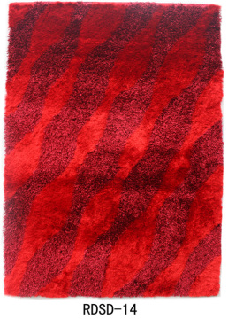 Polyester Silk Yarn Mixed Carpet with Design