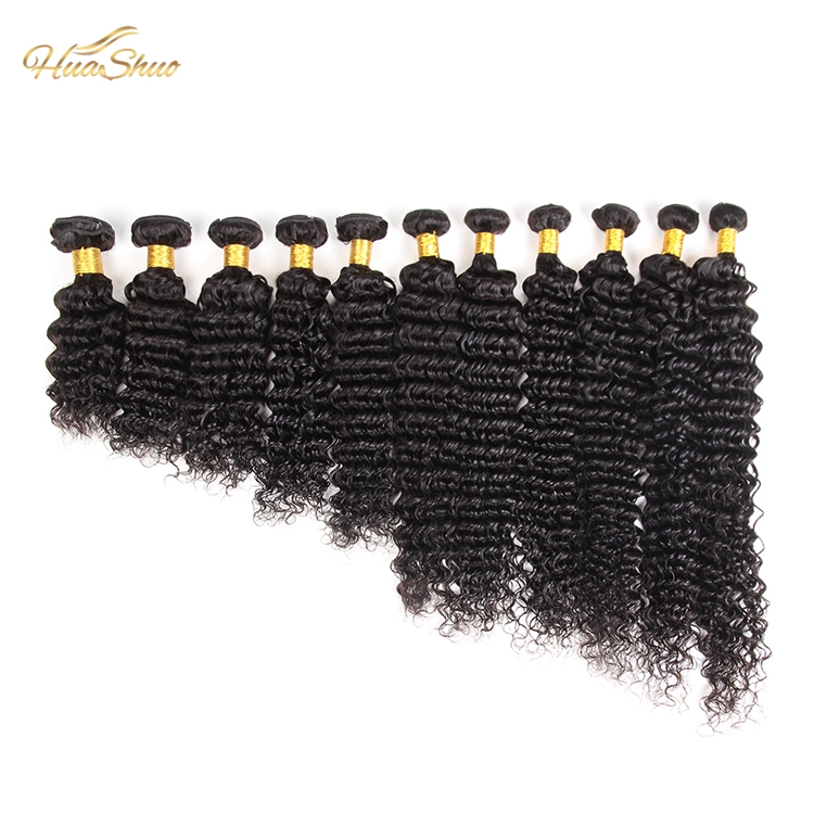 Huashuohair 22inch Afro Kinky Straight Indian Remy Virgin Human Hair Weft Yaki Kinky Straight Hair With Lace Closure