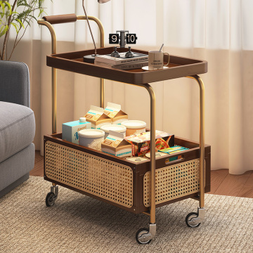 Sleek Bamboo Side Table with Storage Shelf